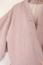 Vintage hand stitched muave/ lavender purple design long Japanese Kimono
