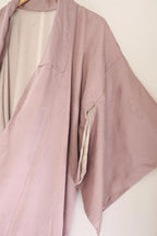 Vintage hand stitched muave/ lavender purple design long Japanese Kimono
