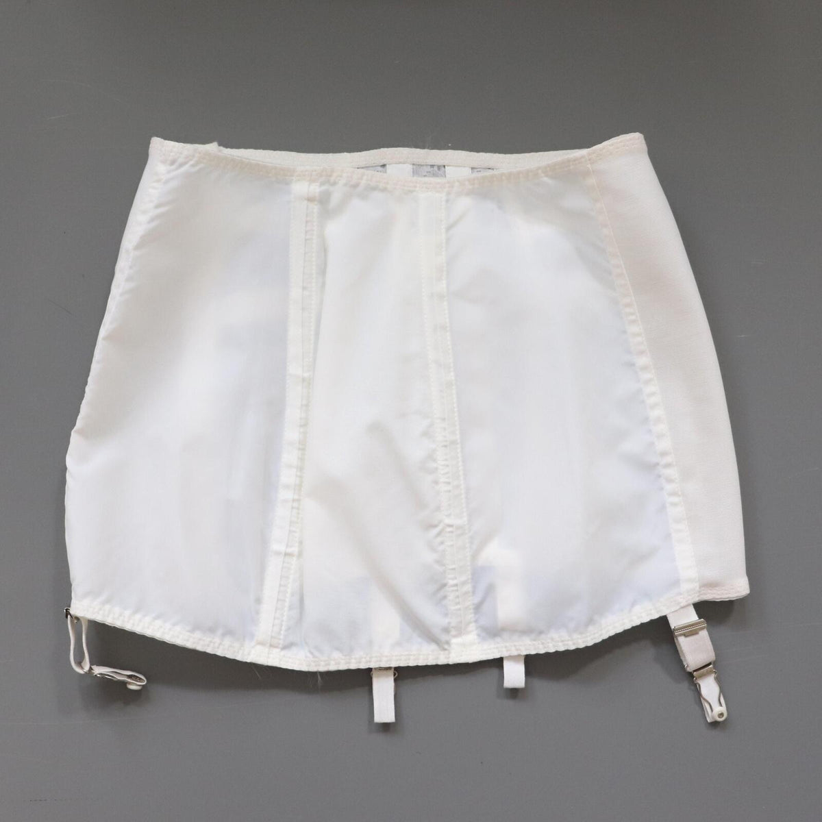 C1950s C1960s vintage white Fantasie hookside corset girdle with suspenders