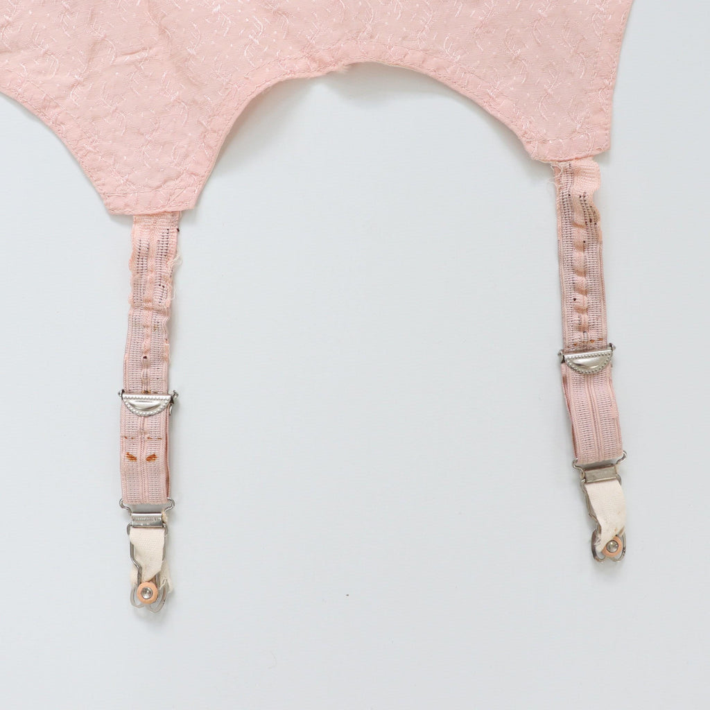 C1940s vintage pink satin suspender