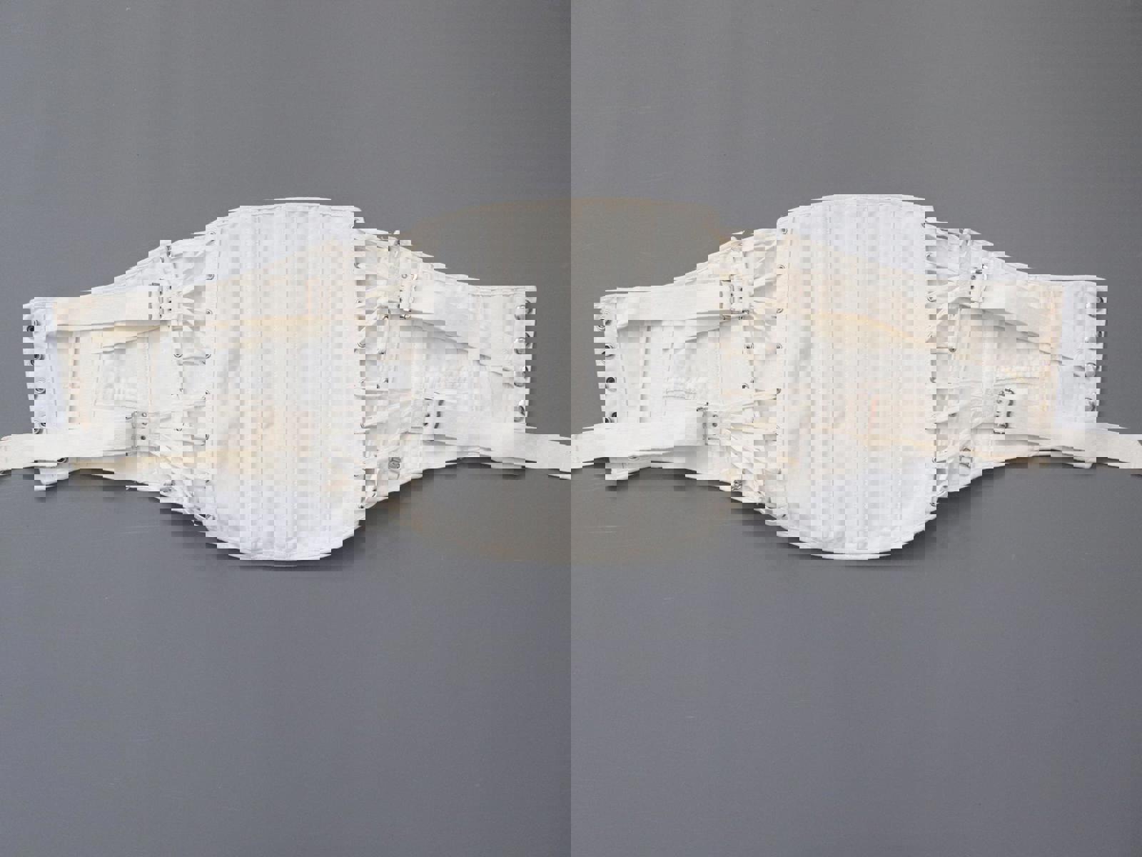 C1990s vintage OTC white fan laced corset, medical corset, - WAIST 28"