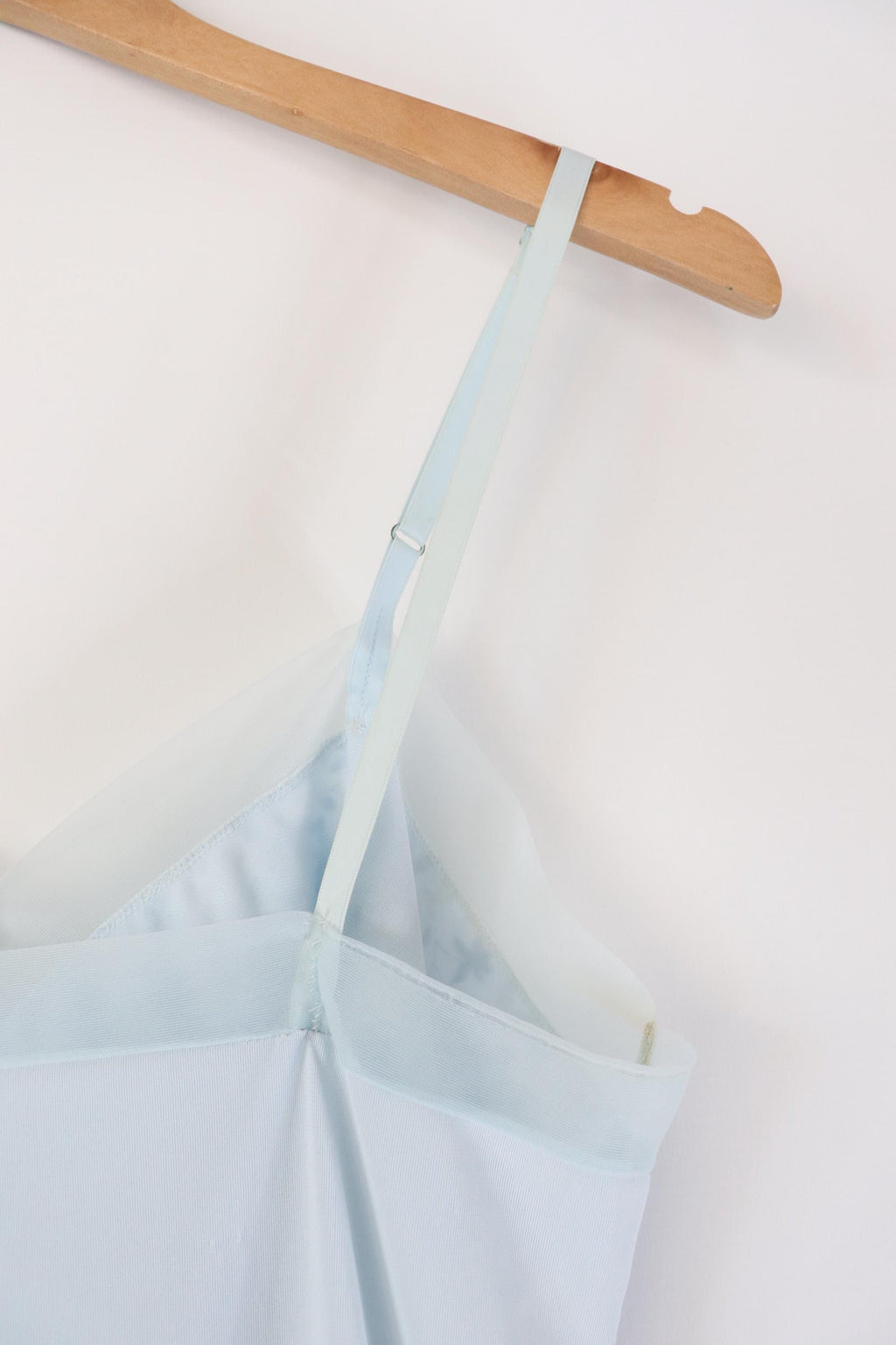 C1960s Vintage KAYSER nylon jersey powder blue slip