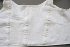C1970s vintage womens Liberty bodice, 100% white cotton vest, button front vest - Approx size 12 // chest 32"