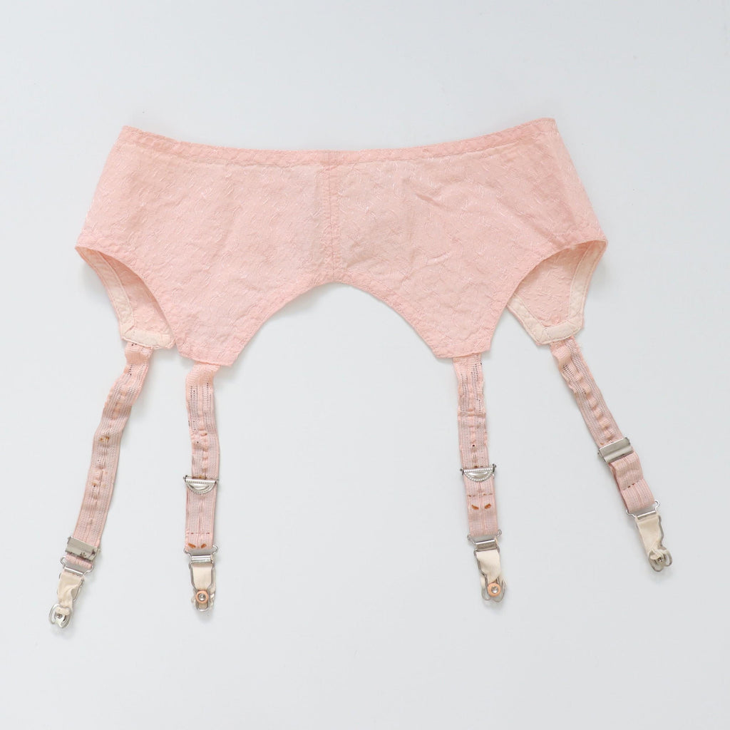 C1940s vintage pink satin suspender