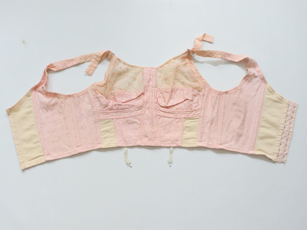 C1950s vintage Spirella longline bra - fits underbust 34-36 inches
