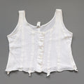 C1960s vintage Peter Pan liberty bodice, white button front vest -Approx size 40