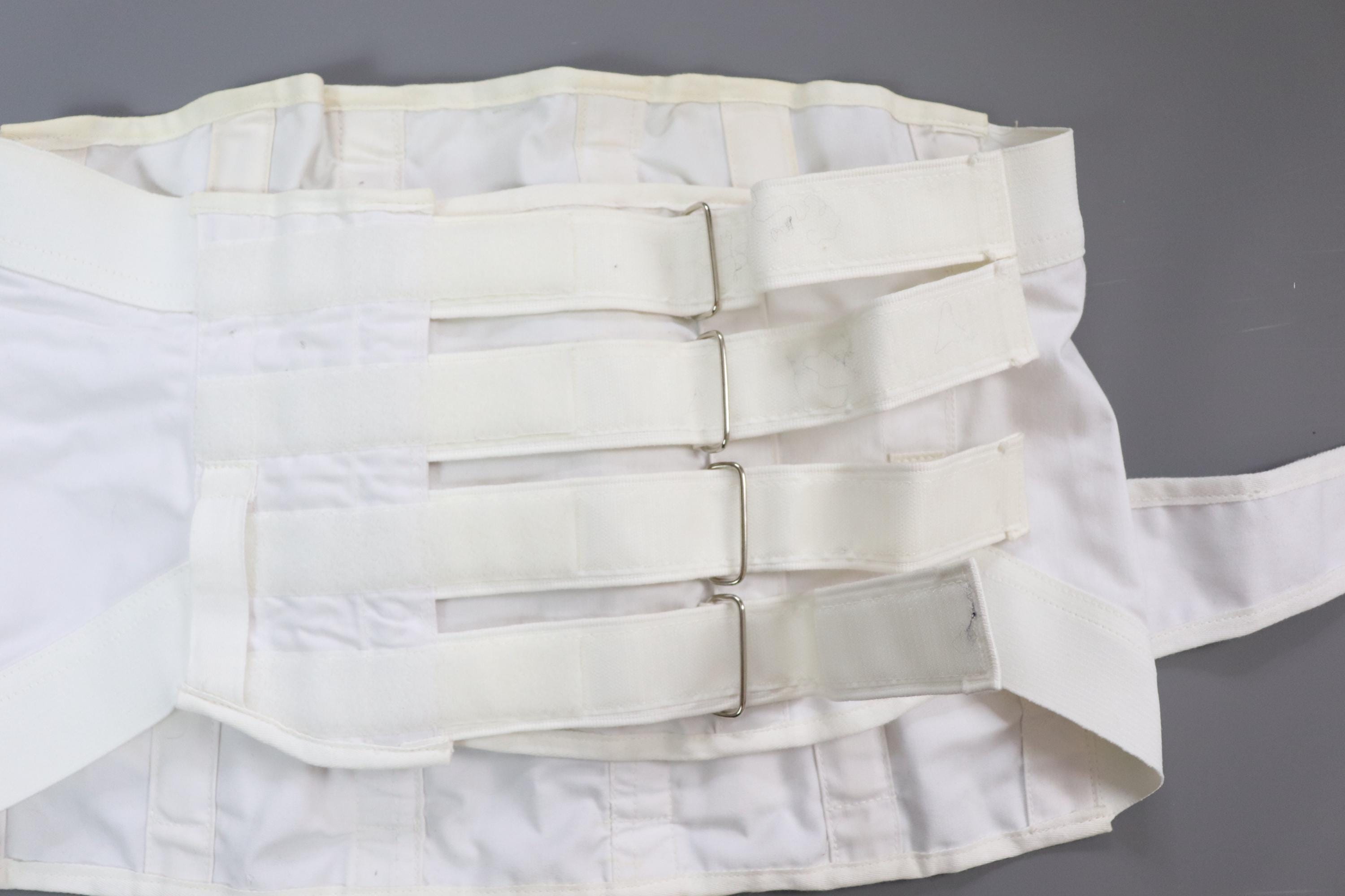 C1990s vintage white medical corset /  back support  brace / R Taylor & Son Orthopaedic - waist 34"