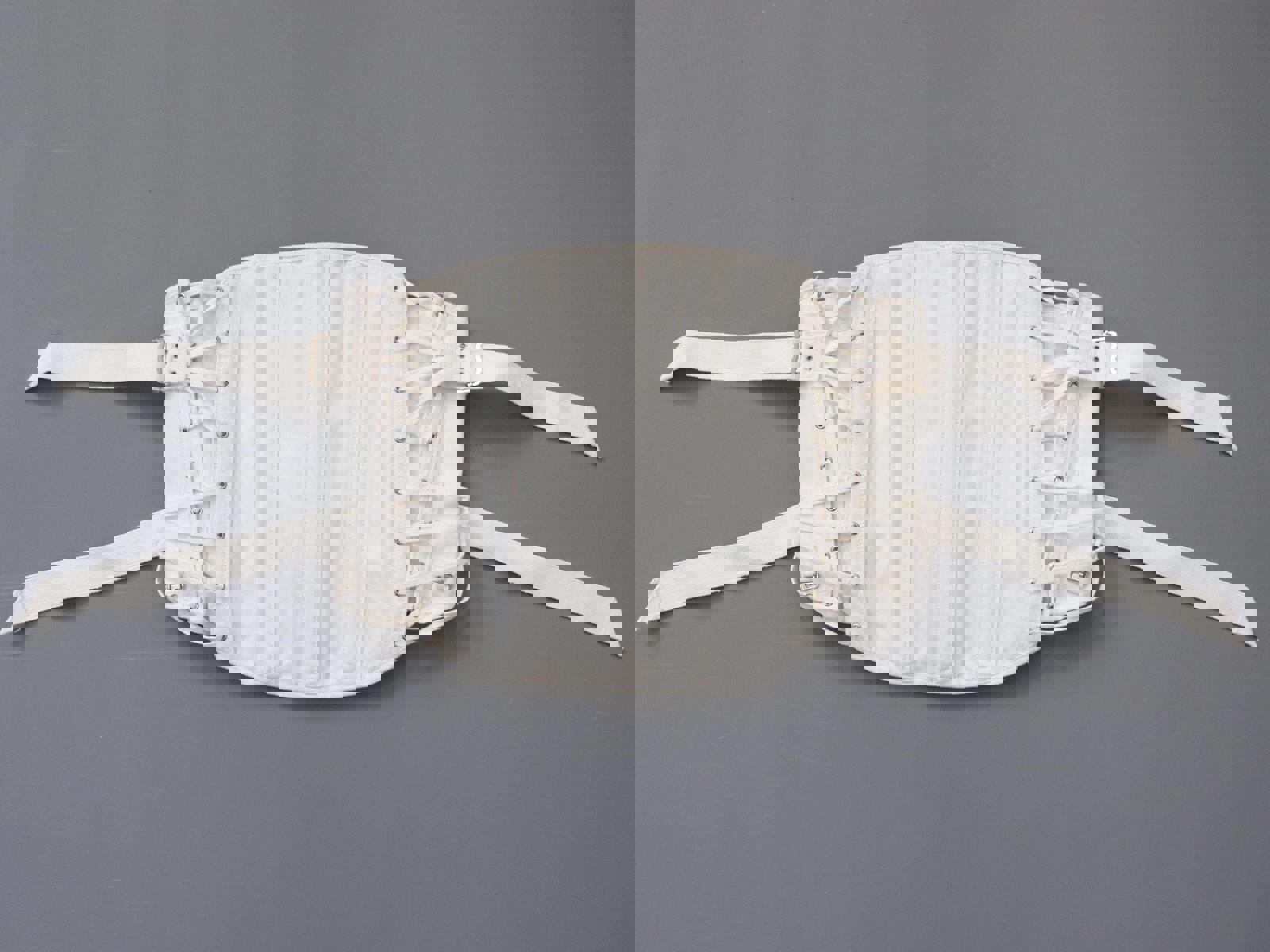 C1990s vintage OTC white fan laced corset, medical corset, - WAIST 28"