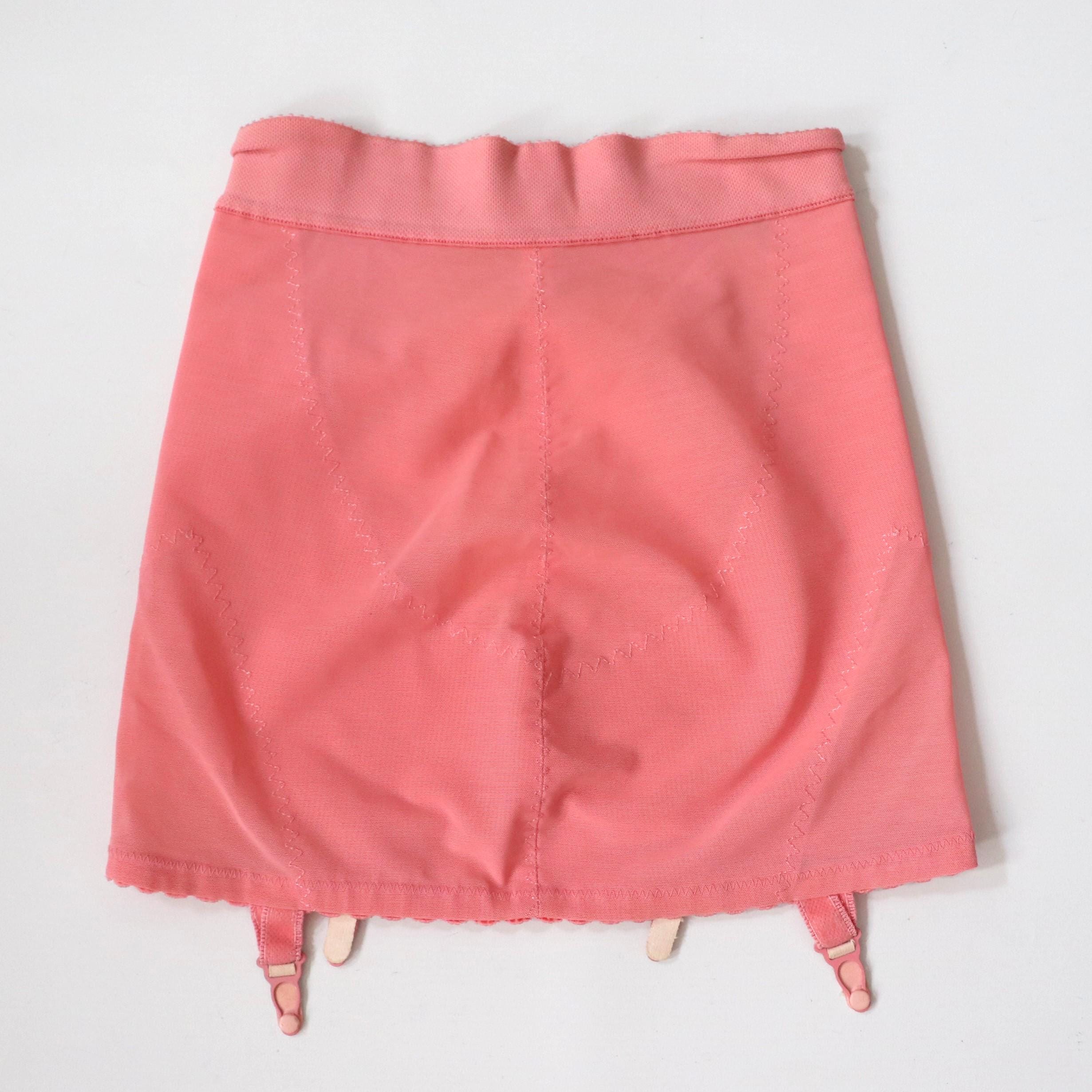 C1960s / C1970s vintage Contesa bubblegum pink powernet roll on corset girdle- SIZE 29/30 inch
