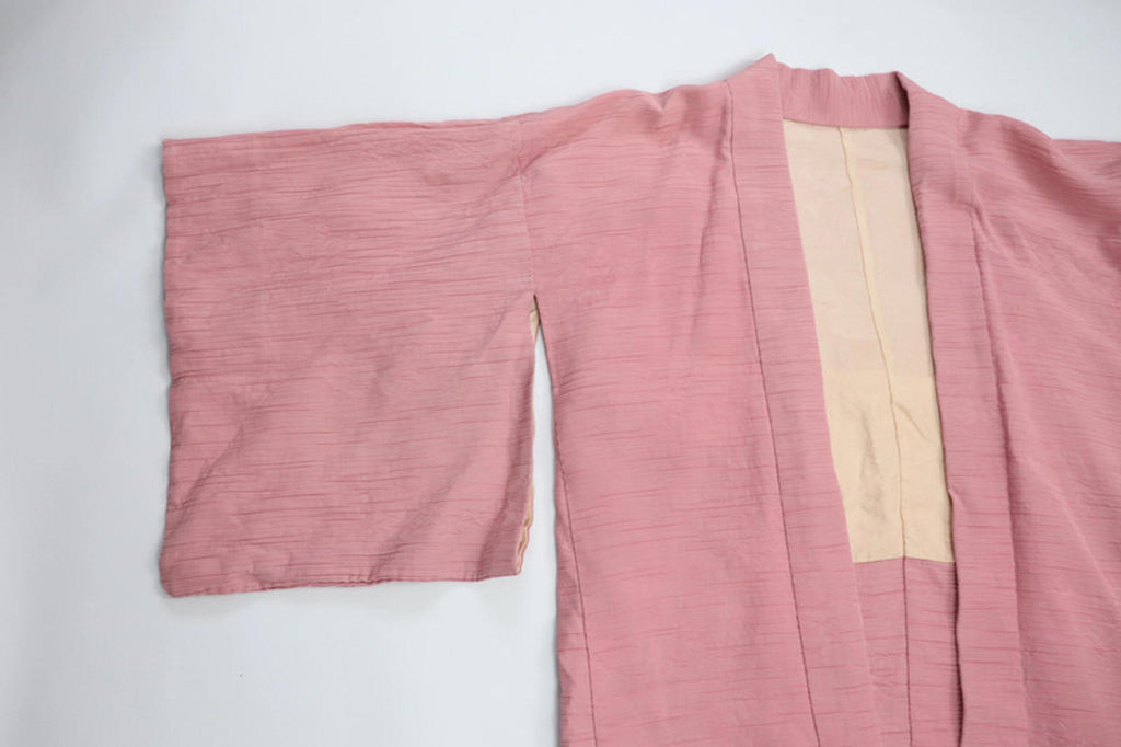 Vintage hand stitched pink Japanese Kimono Jacket