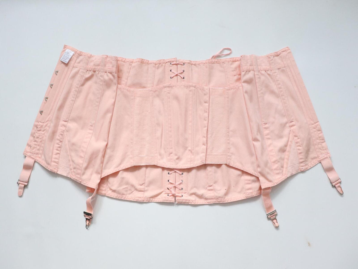 C1960s vintage GALAXY pale pink corset girdle & inner support band -33-36" waist