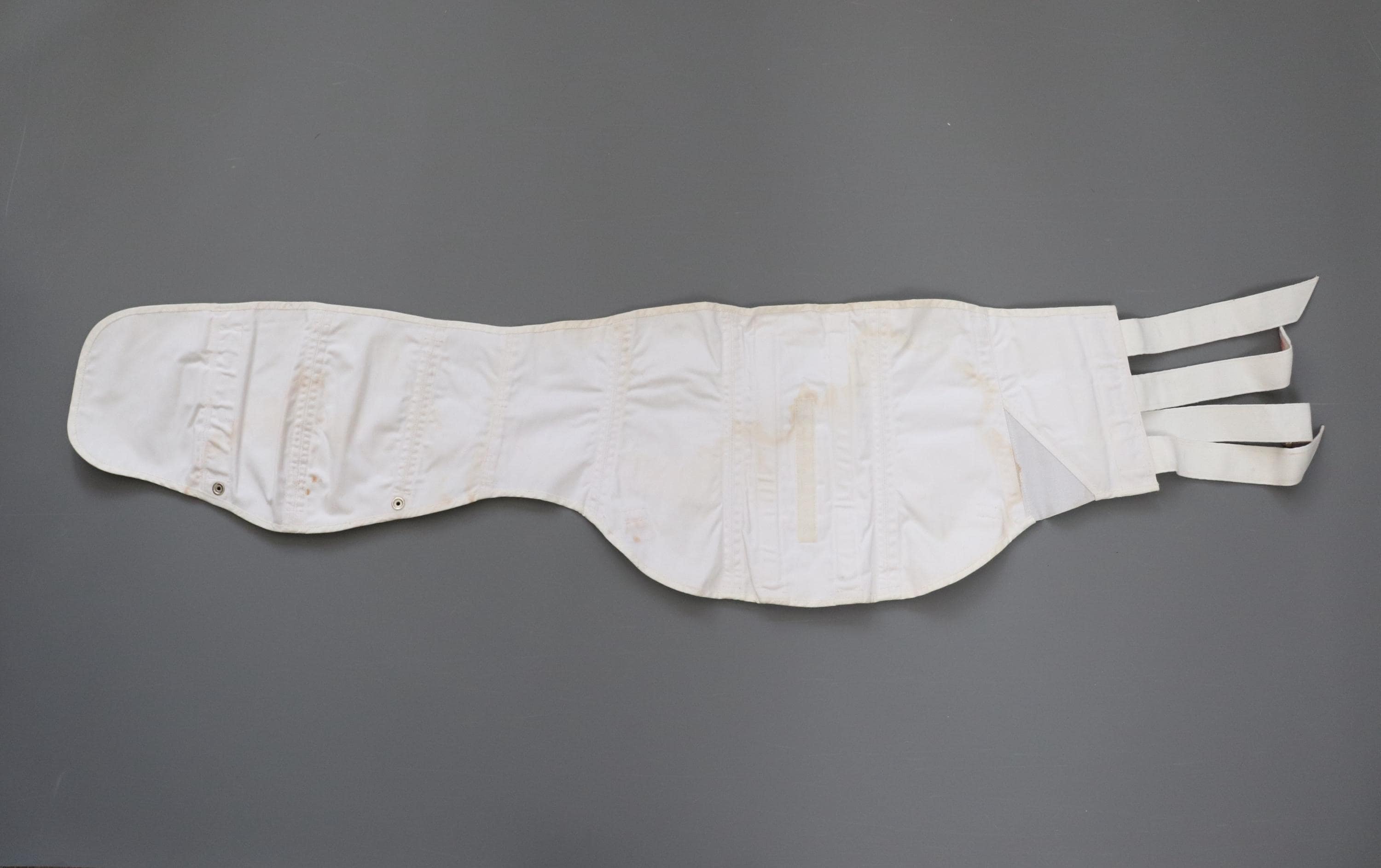 C1980s - 1990s vintage white medical corset /  back support  brace / Charles S Bullen - waist 40"