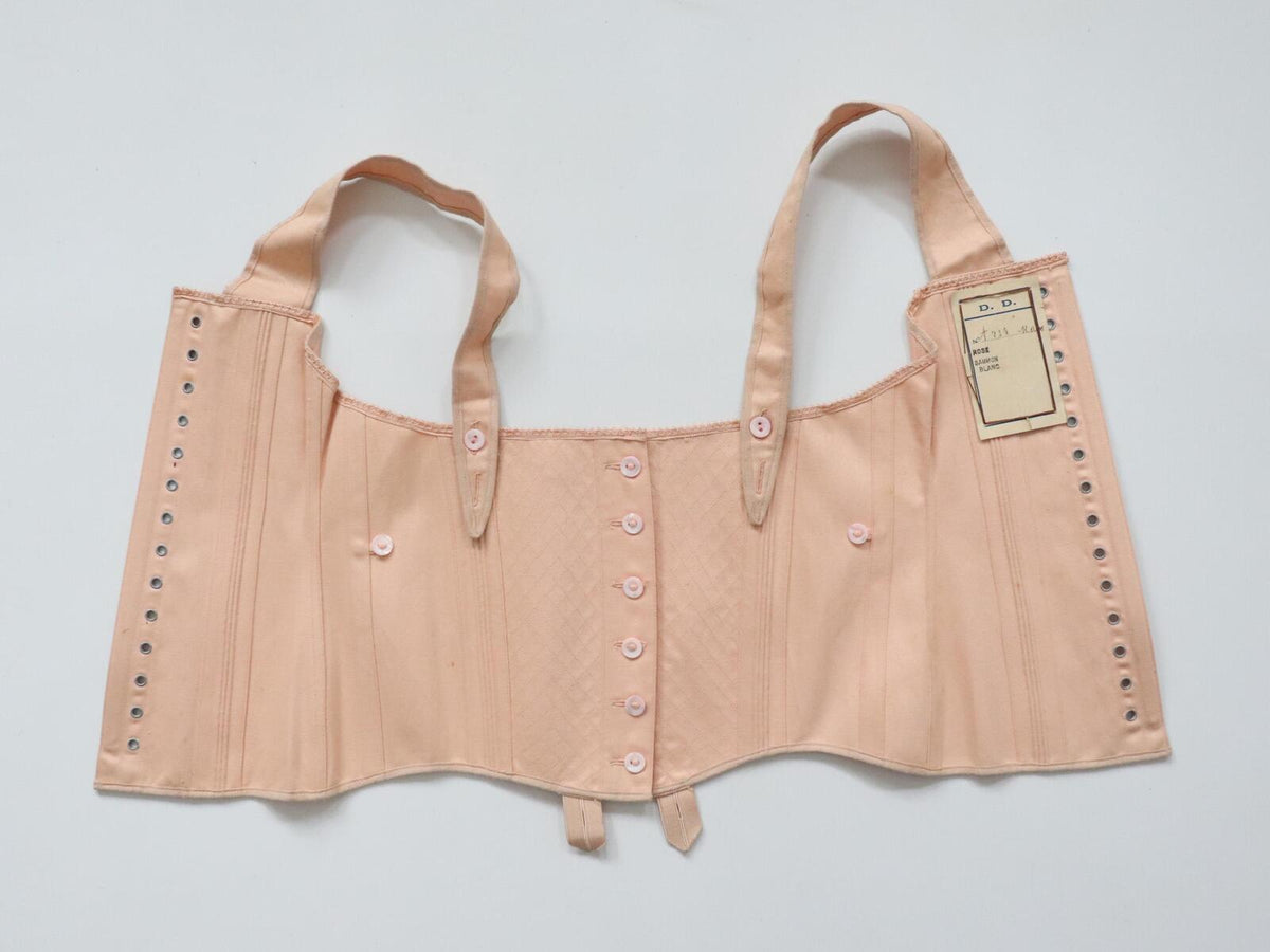C1910s C1920s Vintage childrens liberty bodice lace back corset with straps