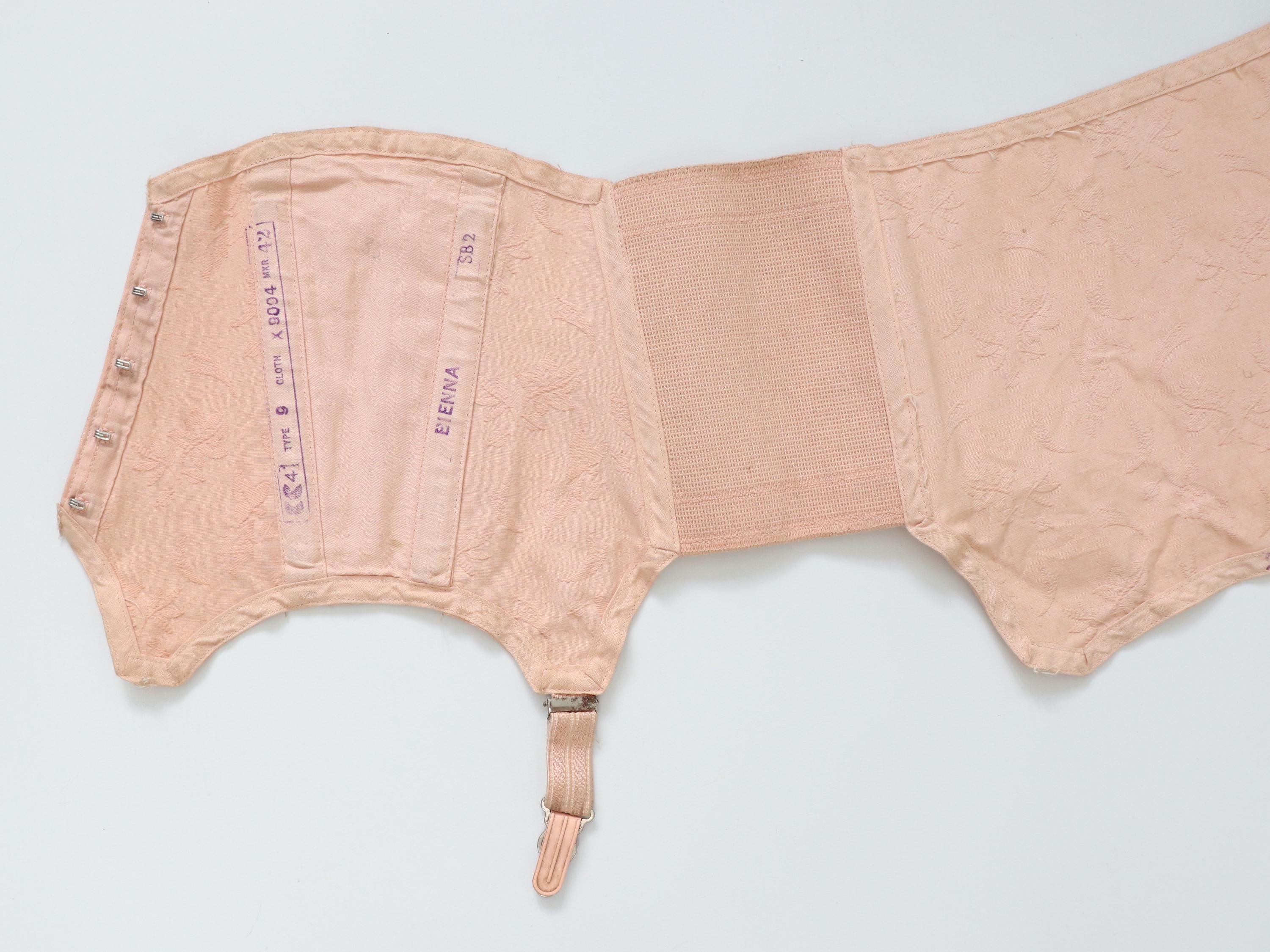 Vintage C1940s CC41 'Eienna' suspender corset girdle, utility suspender belt