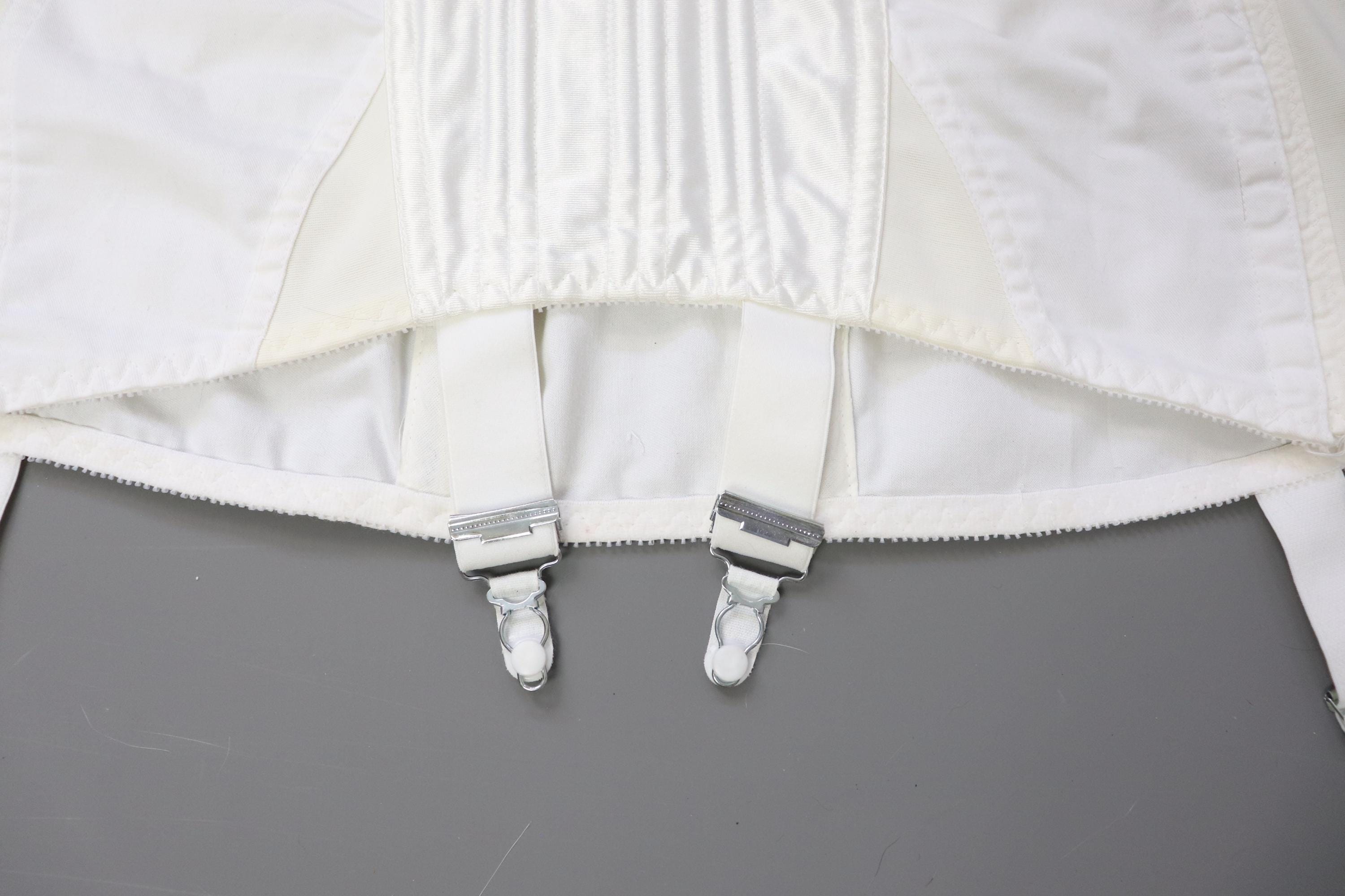 Vintage Twilfit corset girdle, open bottom girdle with side hook and eye fastening