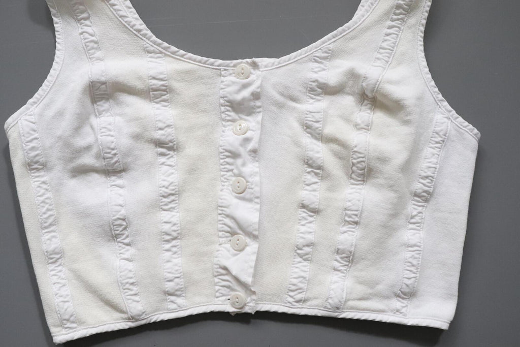 C1970s vintage womens cotton Liberty bodice - Approx size 12-14 // chest 34"