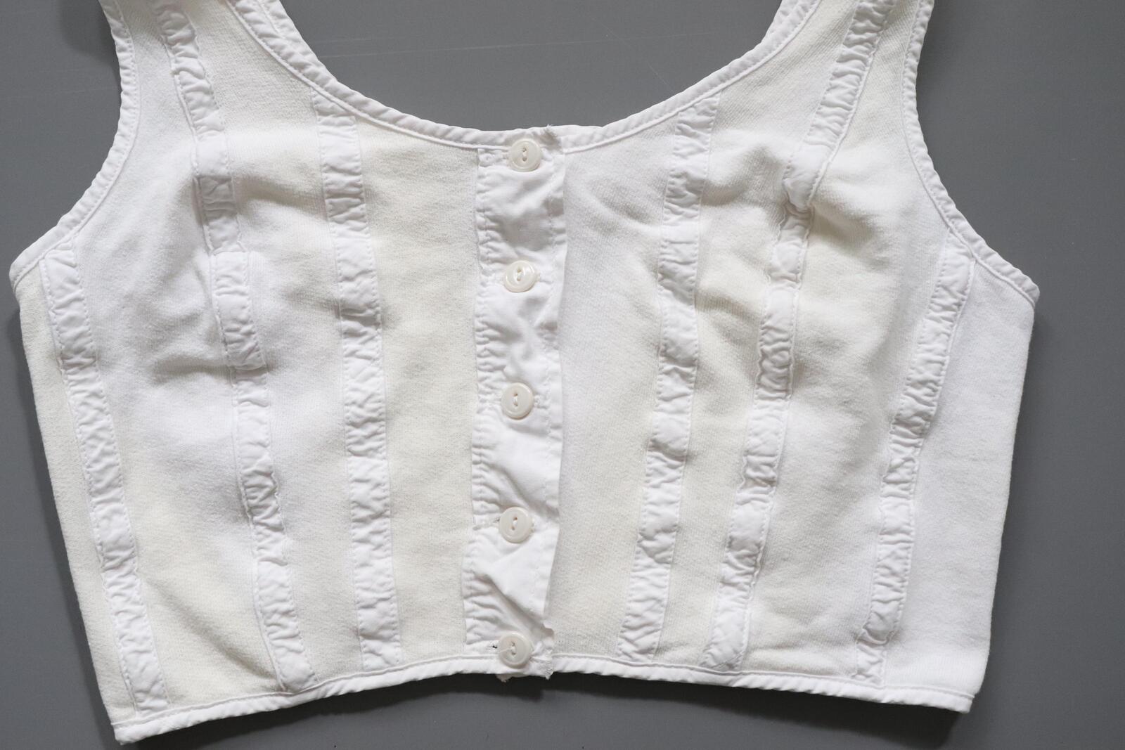 C1970s vintage womens cotton Liberty bodice - Approx size 12-14 // chest 34"