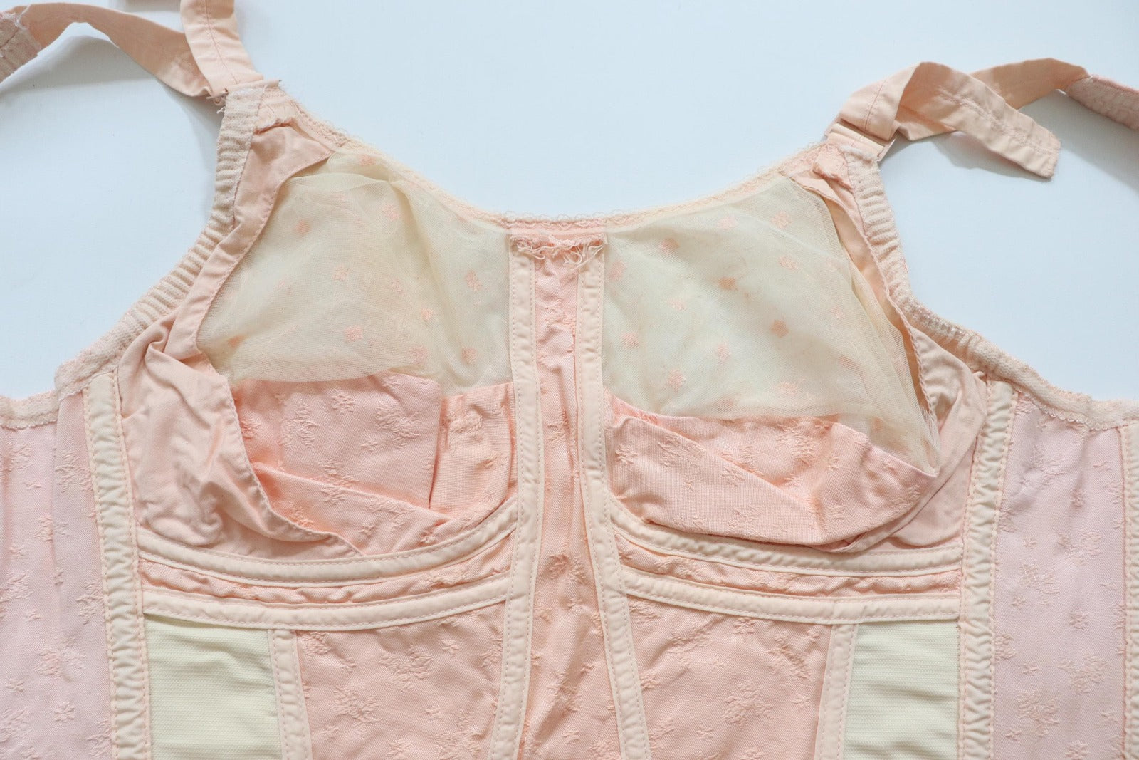 C1950s vintage Spirella longline bra - fits underbust 34-36 inches
