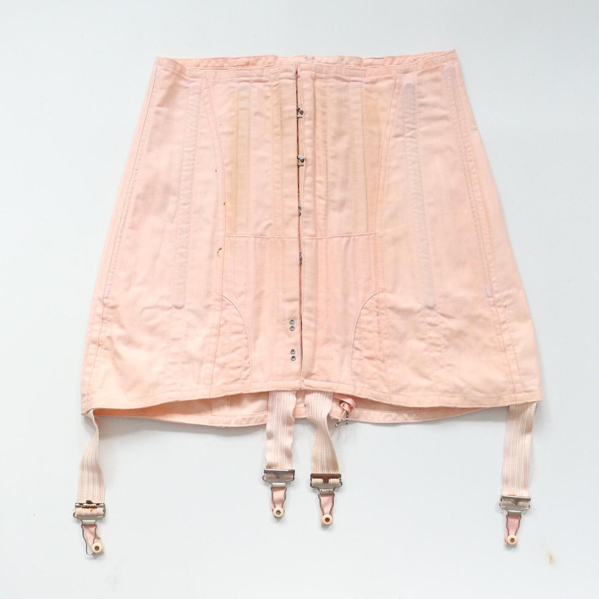 C1940s vintage EXCELSIOR pale pink corset girdle - 26" waist