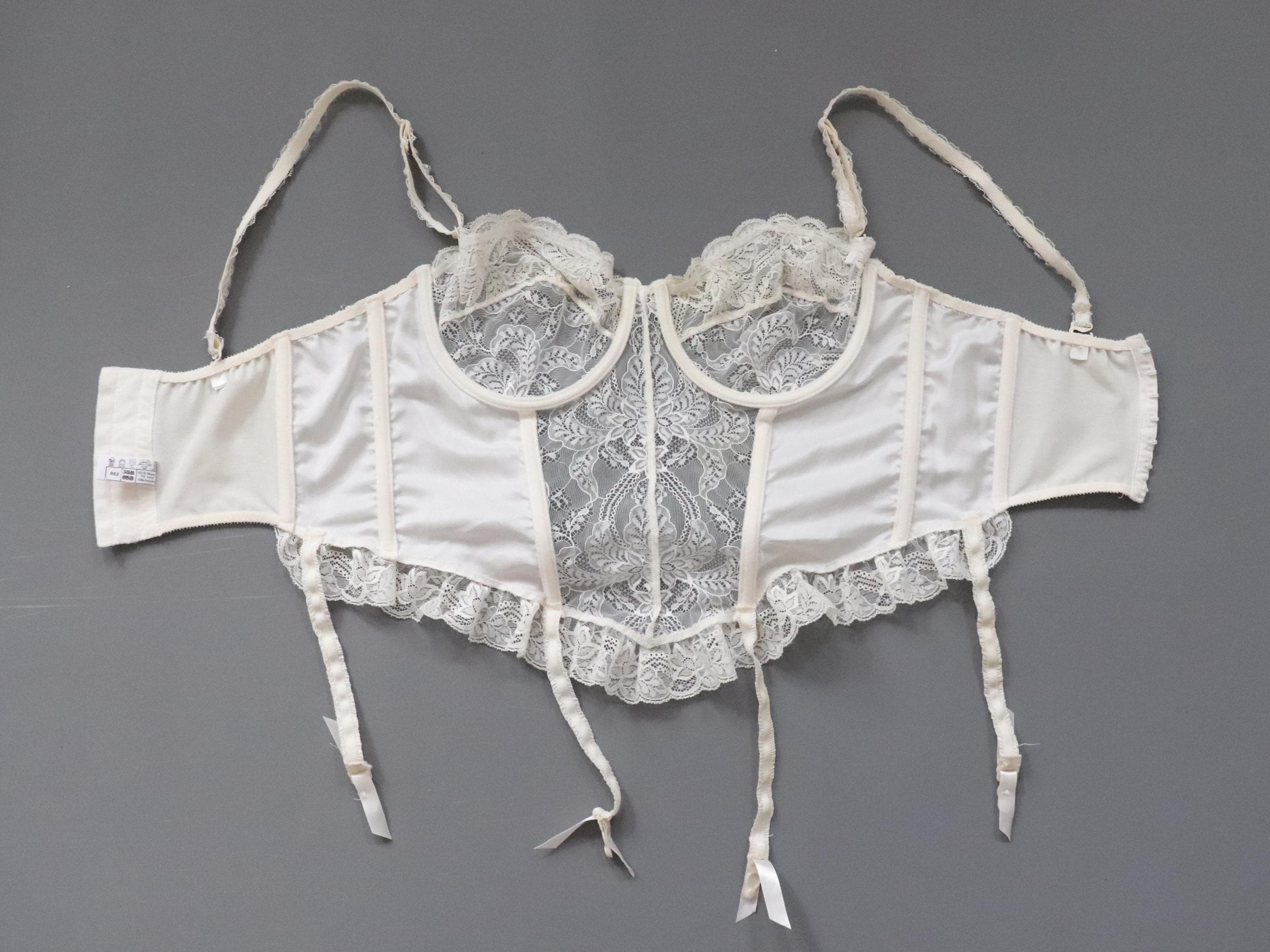 C1980s vintage Ballet International cupped bustier corset, size 38B