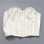 C1950s vintage Twilfit bra, white satin and lace cathedral bra, pinup lingerie -