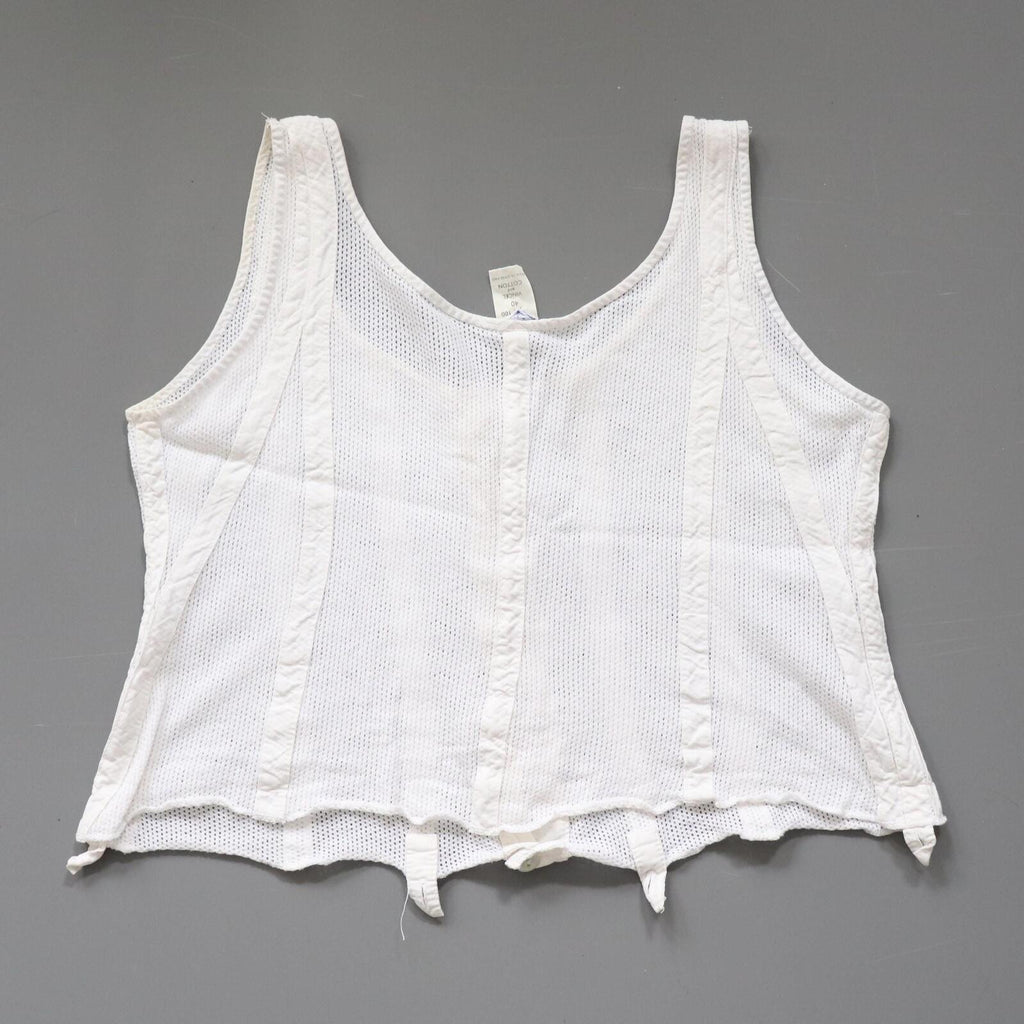 C1960s vintage Peter Pan liberty bodice, white button front vest -Approx size 40