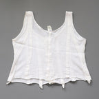 C1960s vintage Peter Pan liberty bodice, white button front vest -Approx size 40