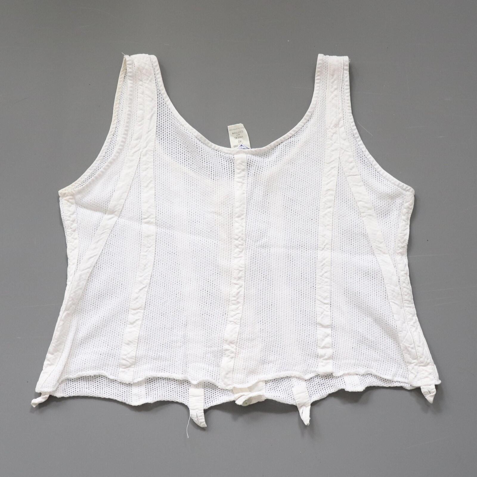 C1960s vintage Peter Pan liberty bodice, white button front vest -Approx size 40