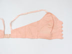 C1940s vintage pink button front longline bra