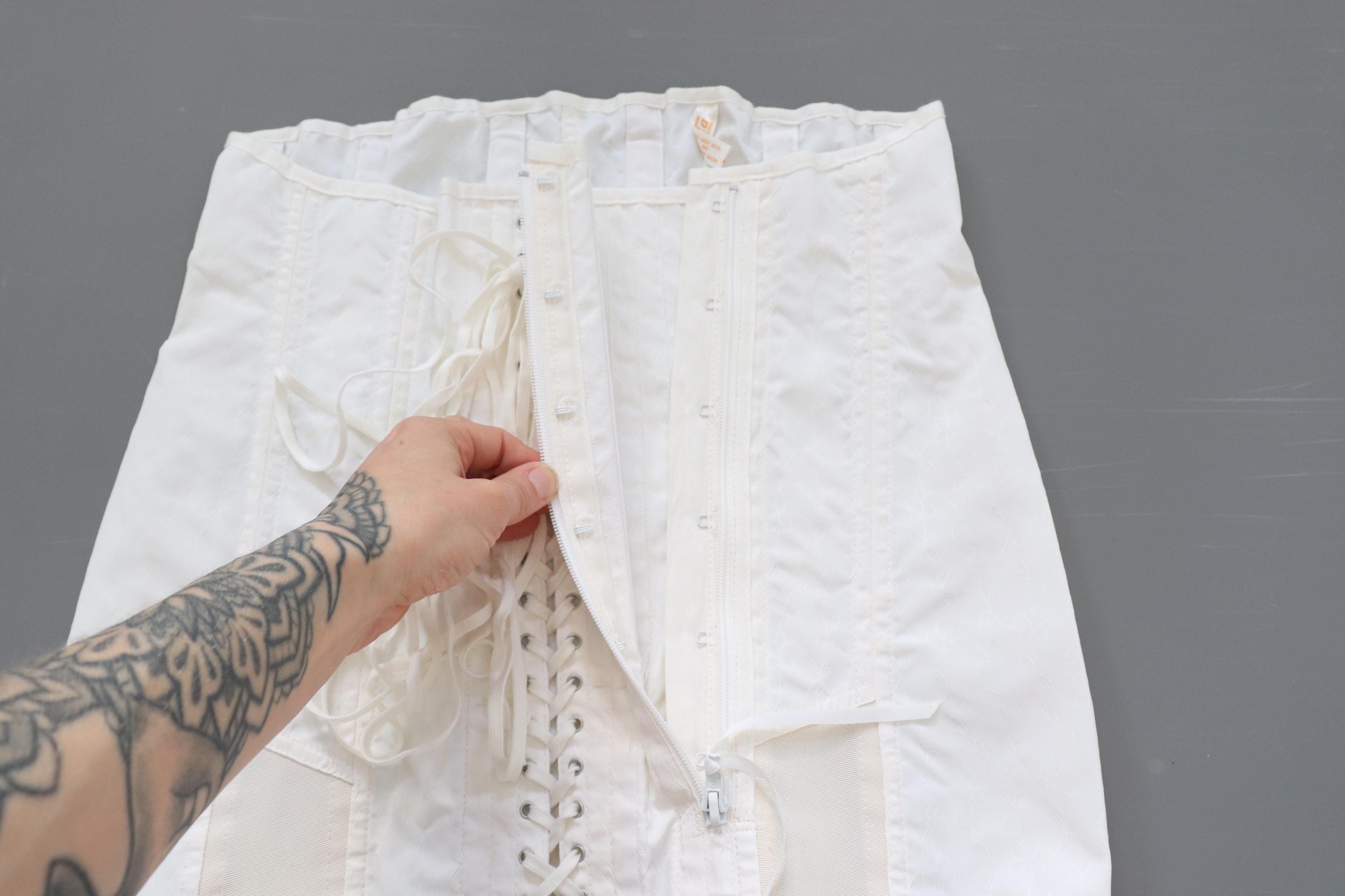 C1950s vintage Spirella corset girdle, front laced girdle 1