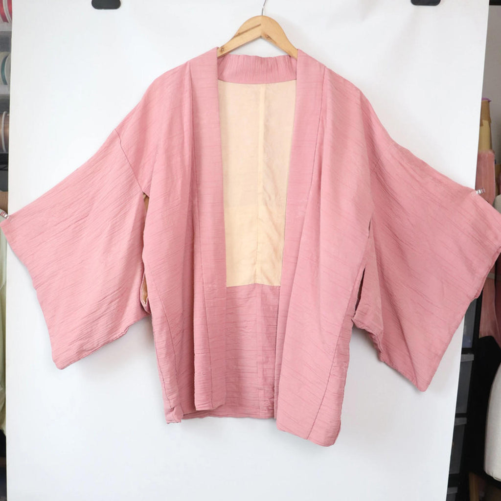 Vintage hand stitched pink Japanese Kimono Jacket