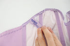 C1950s vintage Moonlight by Kestos longline bustier bra, repurposed hand dyed lilac lingerie. Label 40C