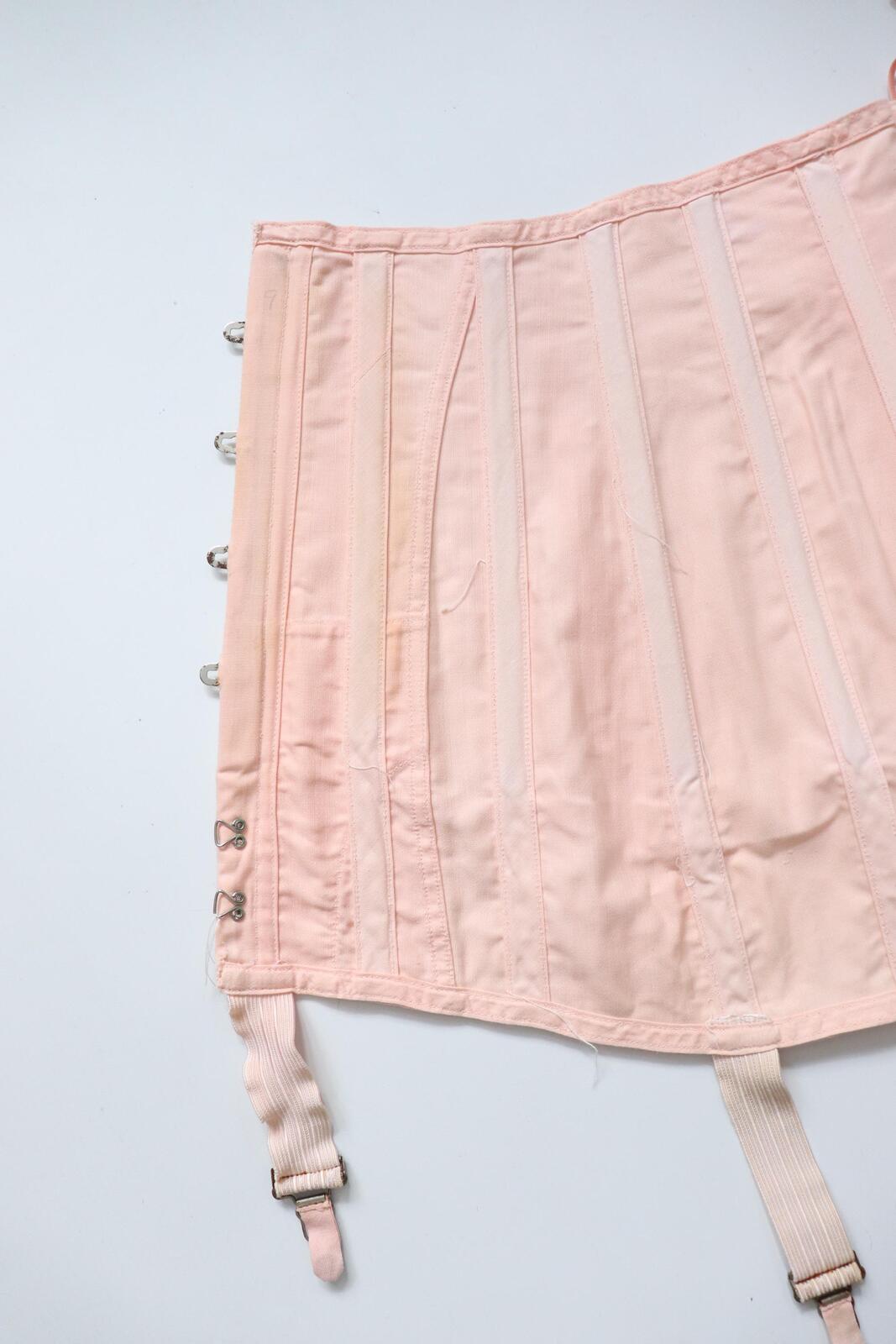 C1940s vintage EXCELSIOR pale pink corset girdle - 26" waist