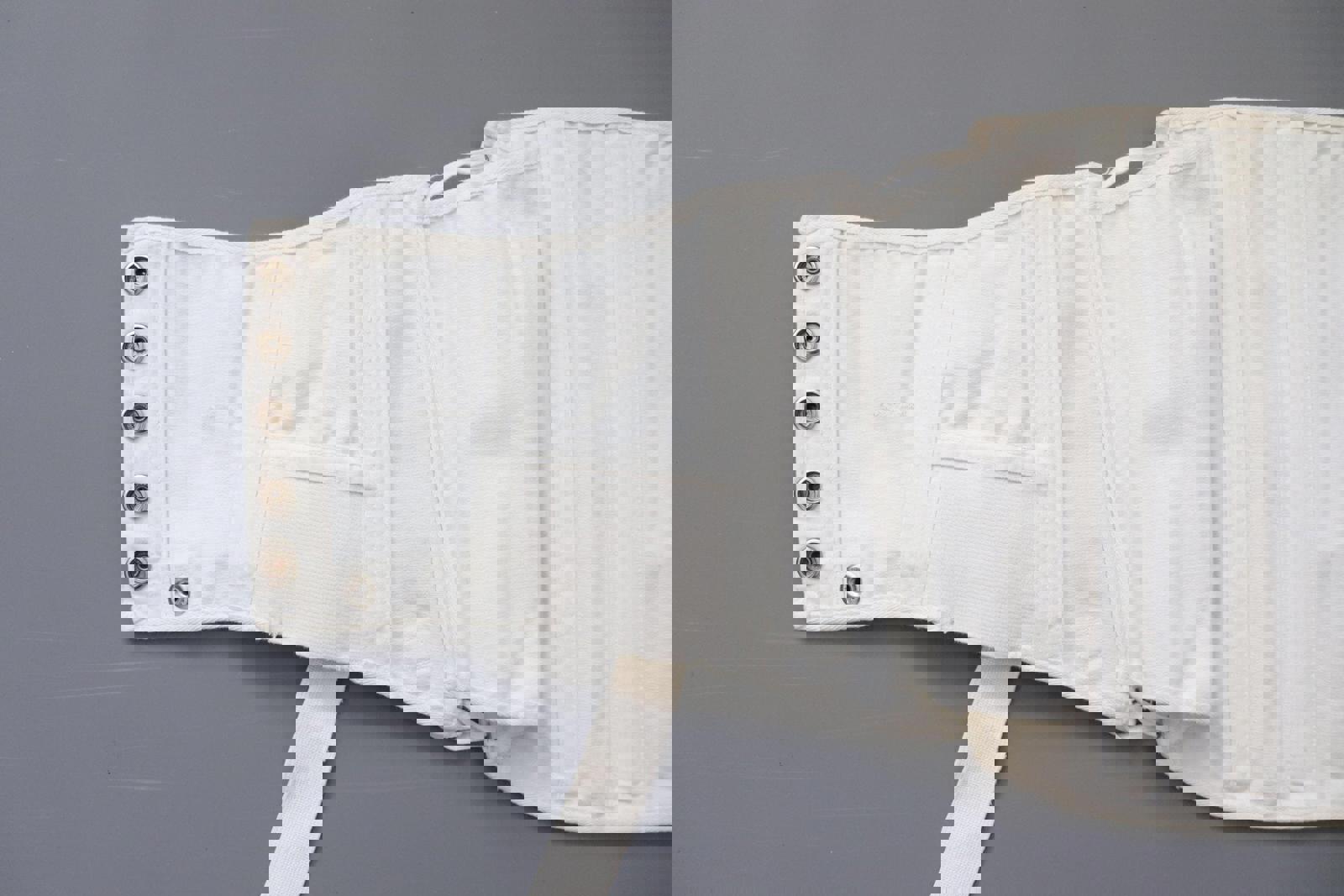 C1990s vintage OTC white fan laced corset, medical corset, - WAIST 28"