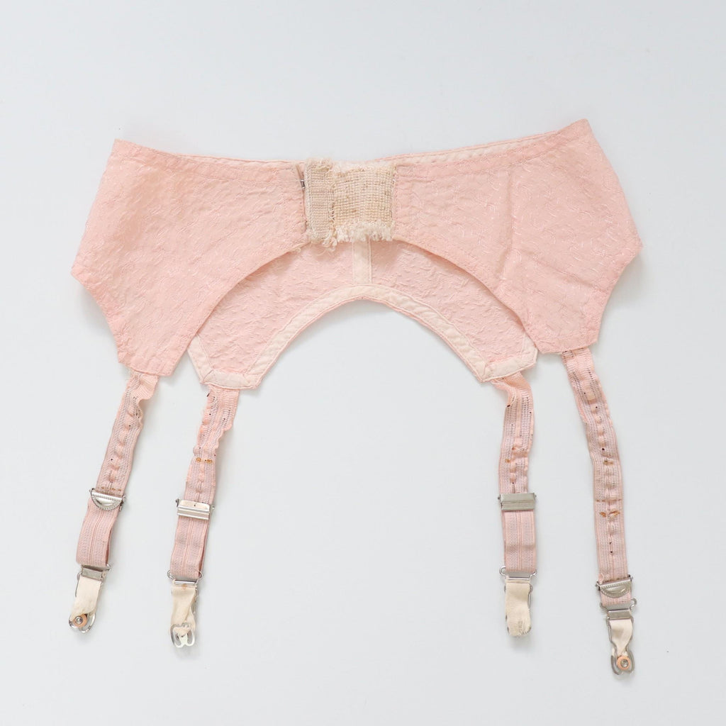 C1940s vintage pink satin suspender