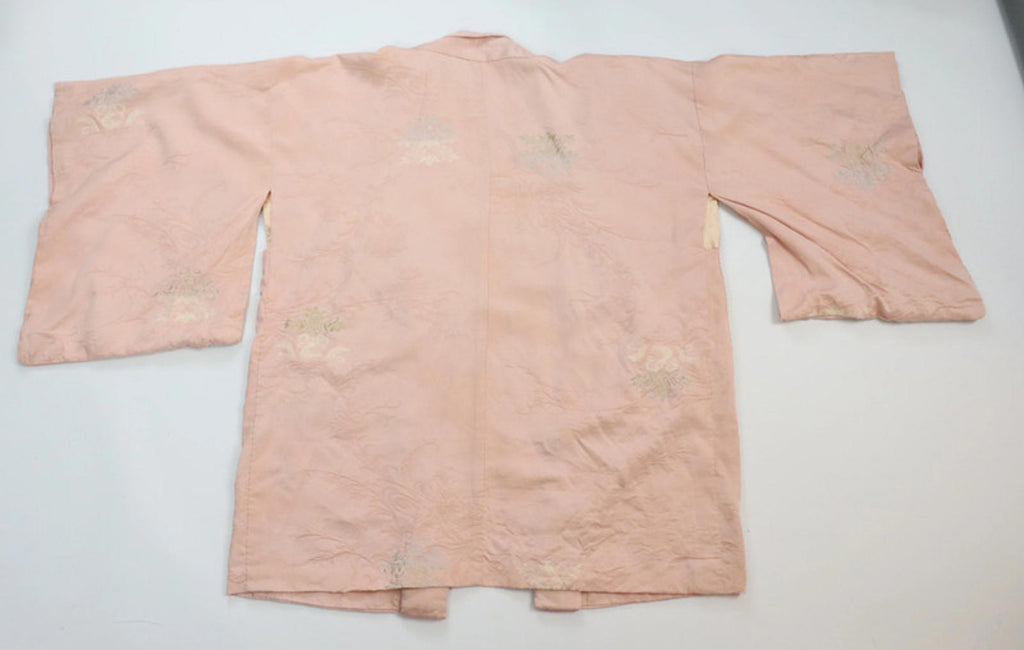 Vintage hand stitched light pink Japanese Kimono Jacket