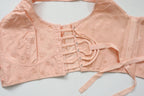 C1940 vintage Avro pink fan laced longline bra - style 849A - size 34