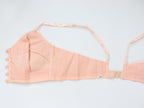 C1940s vintage pink button front longline bra