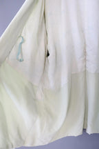 Vintage hand stitched Japanese Kimono Jacket light sage green - 38" chest circumference