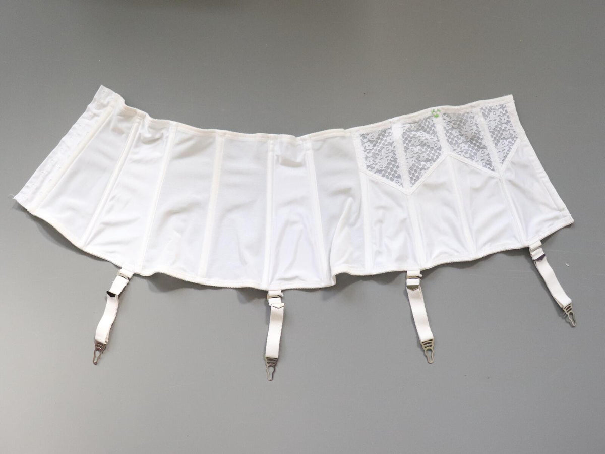 Vintage LADY MARLENE white corset girdle, open bottom girdle  - SIZE 30