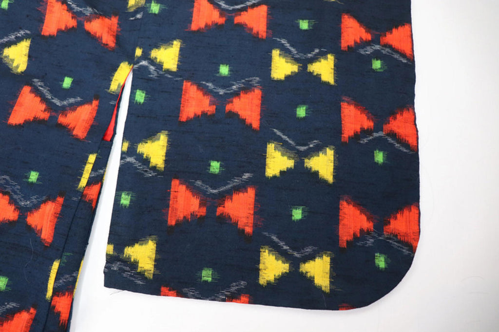 Vintage hand stitched Japanese Kimono Jacket with geometric pattern