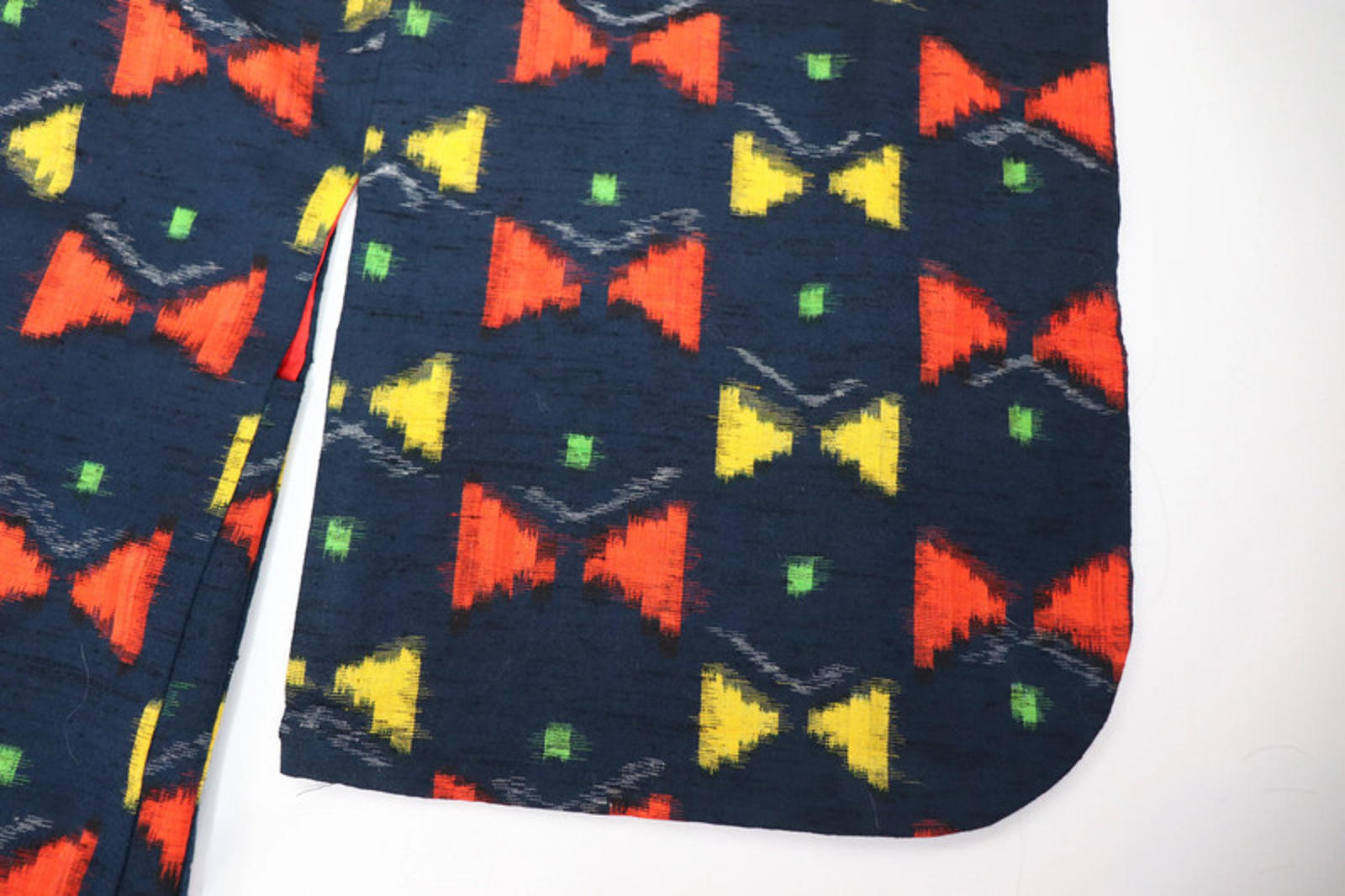 Vintage hand stitched Japanese Kimono Jacket with geometric pattern