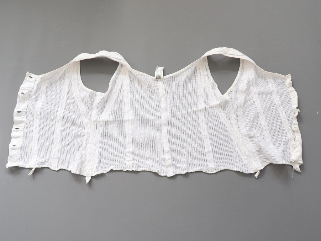 C1960s vintage Peter Pan liberty bodice, white button front vest -Approx size 40