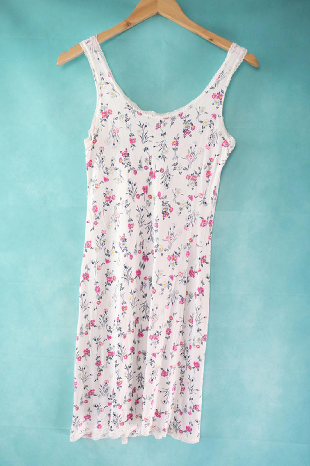 vintage white floral print slip dress -