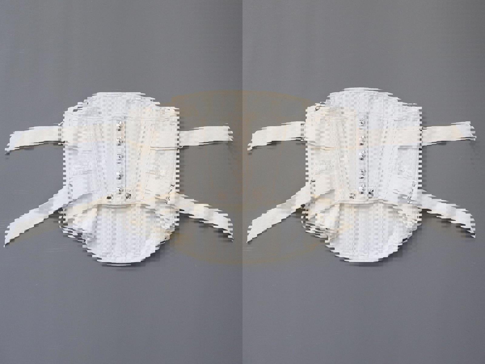 C1990s vintage OTC white fan laced corset, medical corset, - WAIST 28"