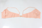 C1940s vintage pink button front longline bra