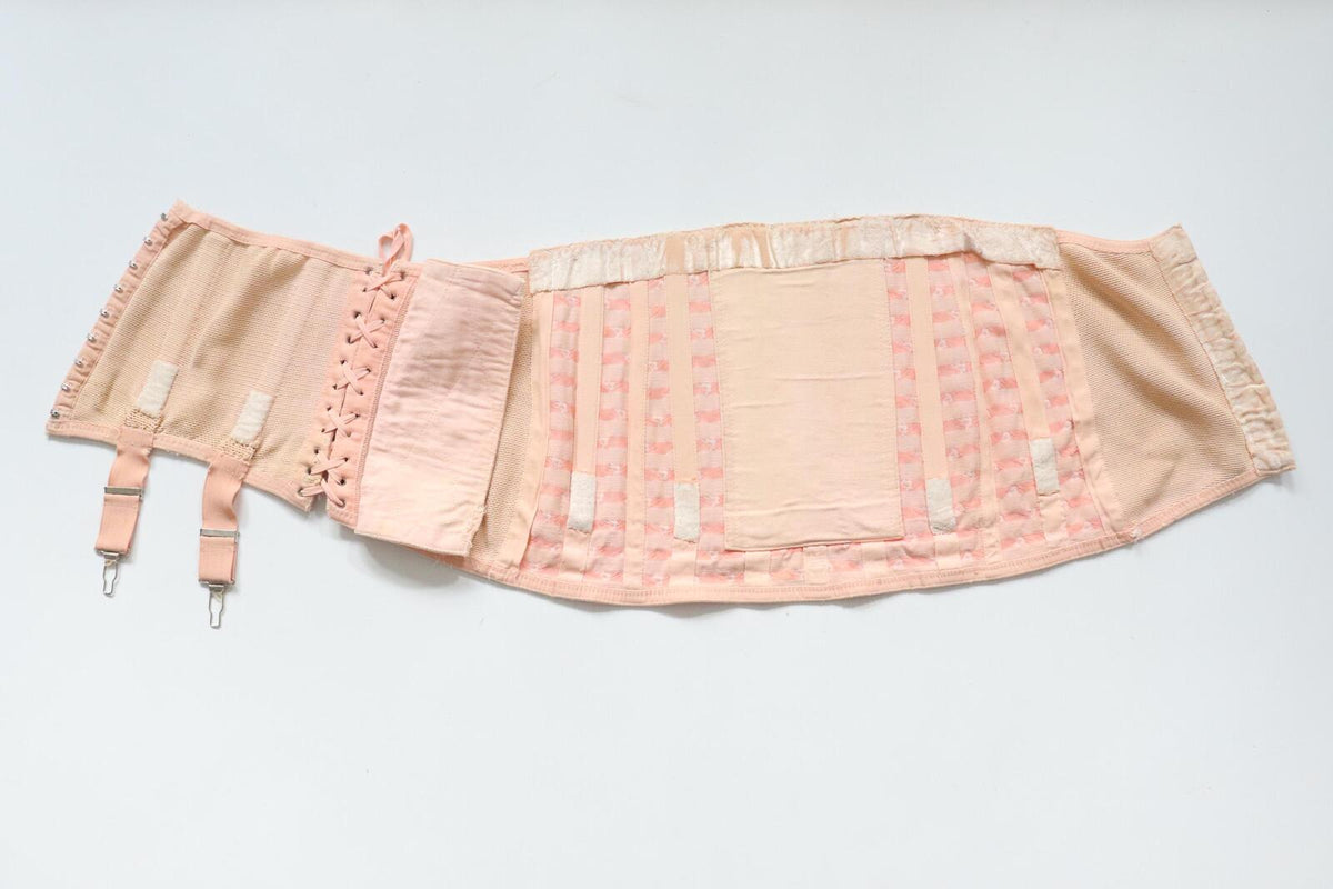 C1940s C1950s vintage corset girdle support belt - 34-36" waist