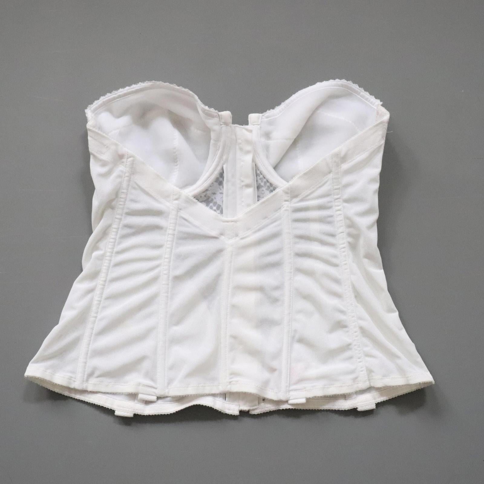 C1960s vintage Lady Marlene white cupped zip bustier corset,  style 986 size 40D