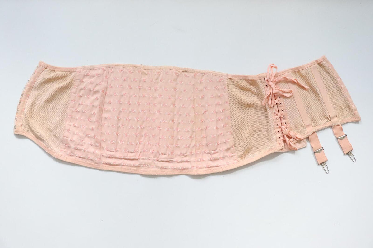 C1940s C1950s vintage corset girdle support belt - 34-36" waist