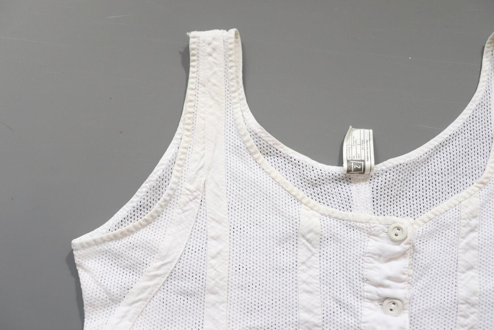 C1960s vintage Peter Pan liberty bodice, white button front vest -Approx size 40